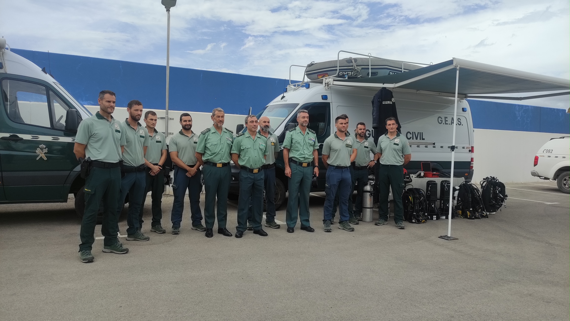 #ESPAÑA La Guardia Civil presenta en Mazarrón (Murcia) un nuevo grupo técnico de buceo de alta especialización