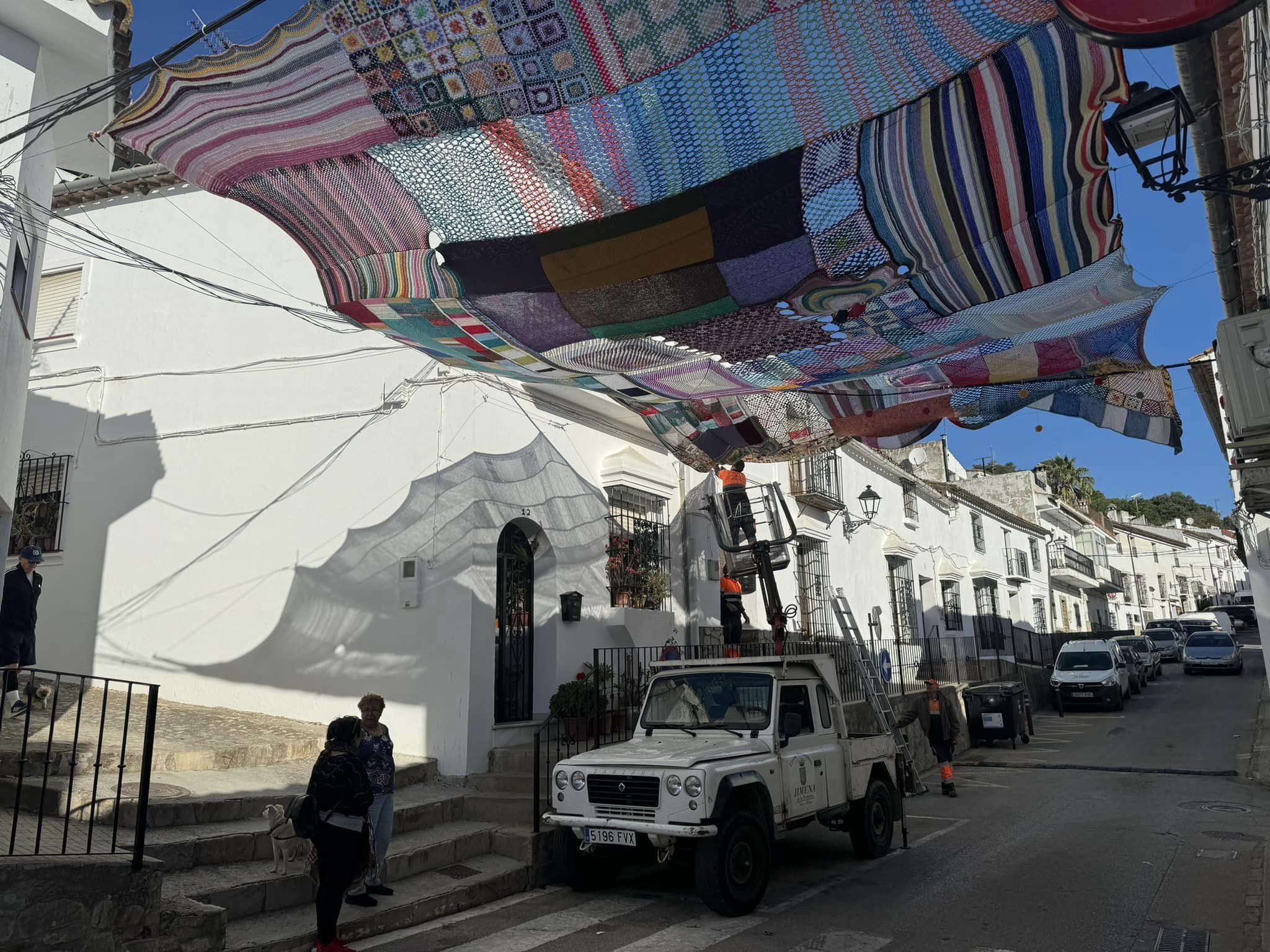 #JIMENA INSTALADO EL TOLDO DE CROCHET EN LA CALLE SANTA ANA DE JIMENA DE LA FRONTERA