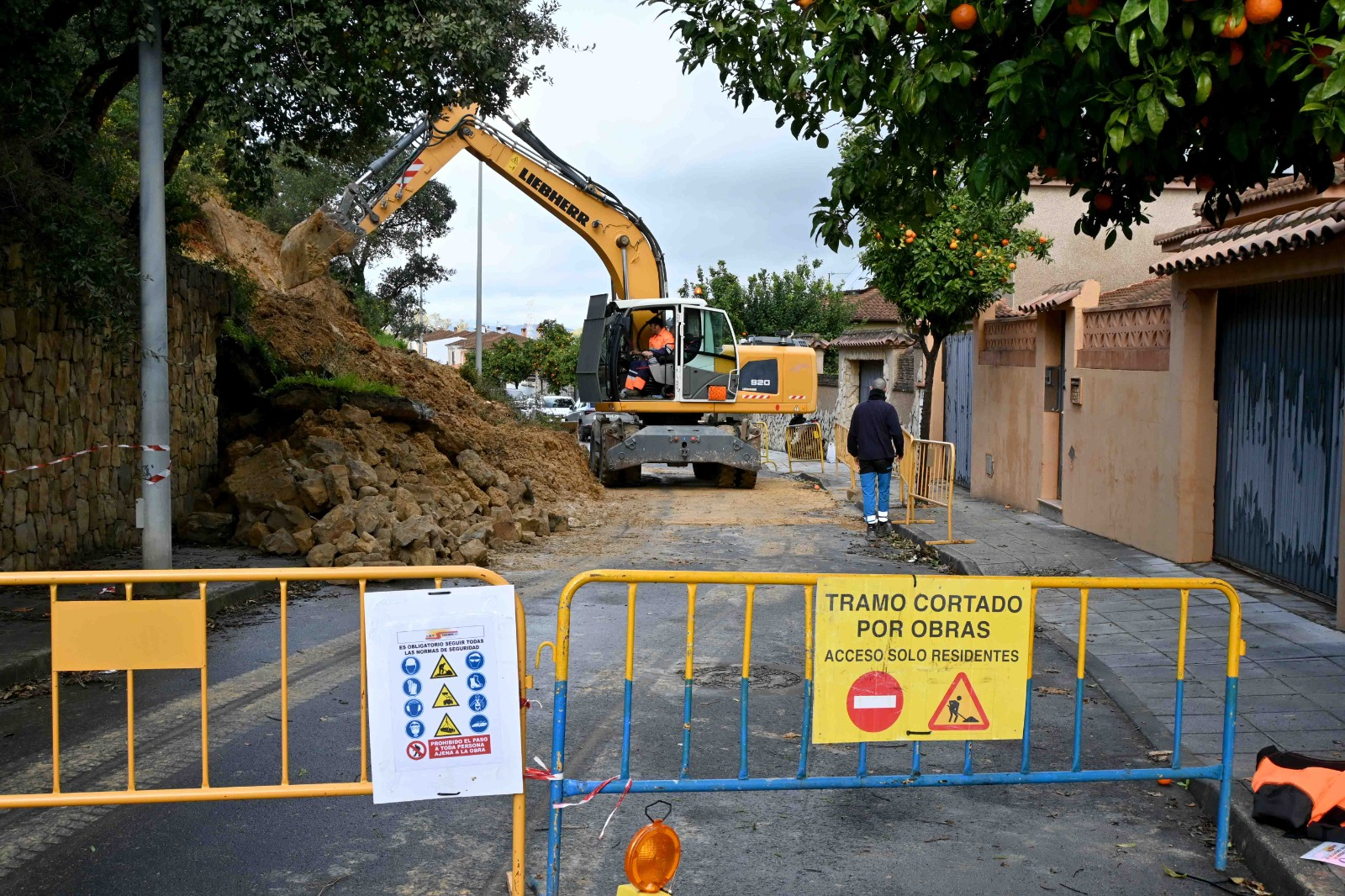Comienzan los trabajos de reparación del muro de la calle Nicolás Copérnico